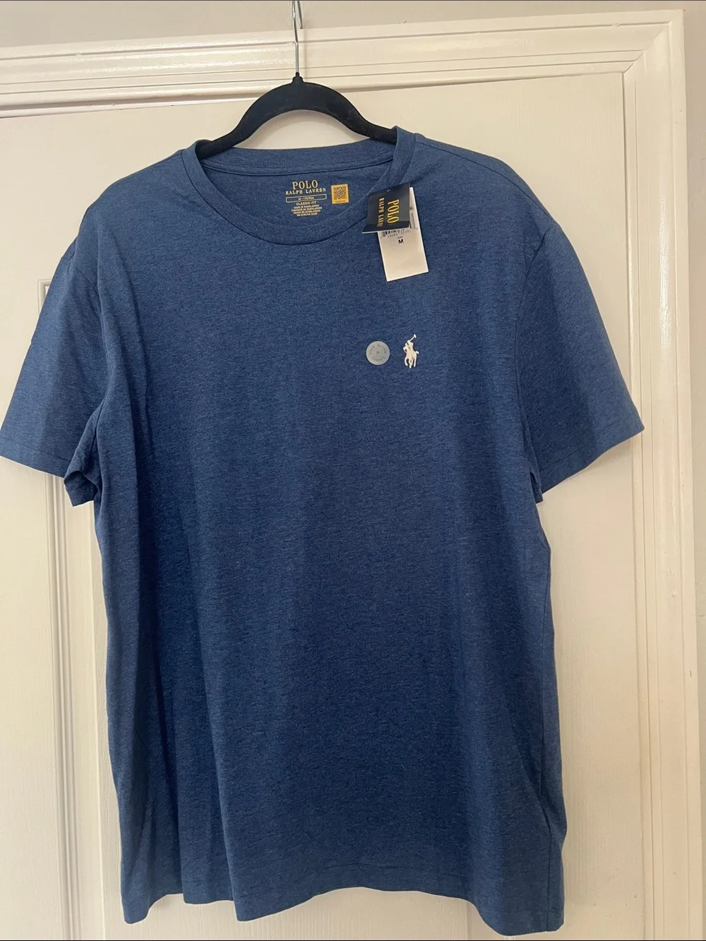 Polo by Ralph Lauren Men’s Navy Heather Short Sleeve Crew Tee with Pony Logo